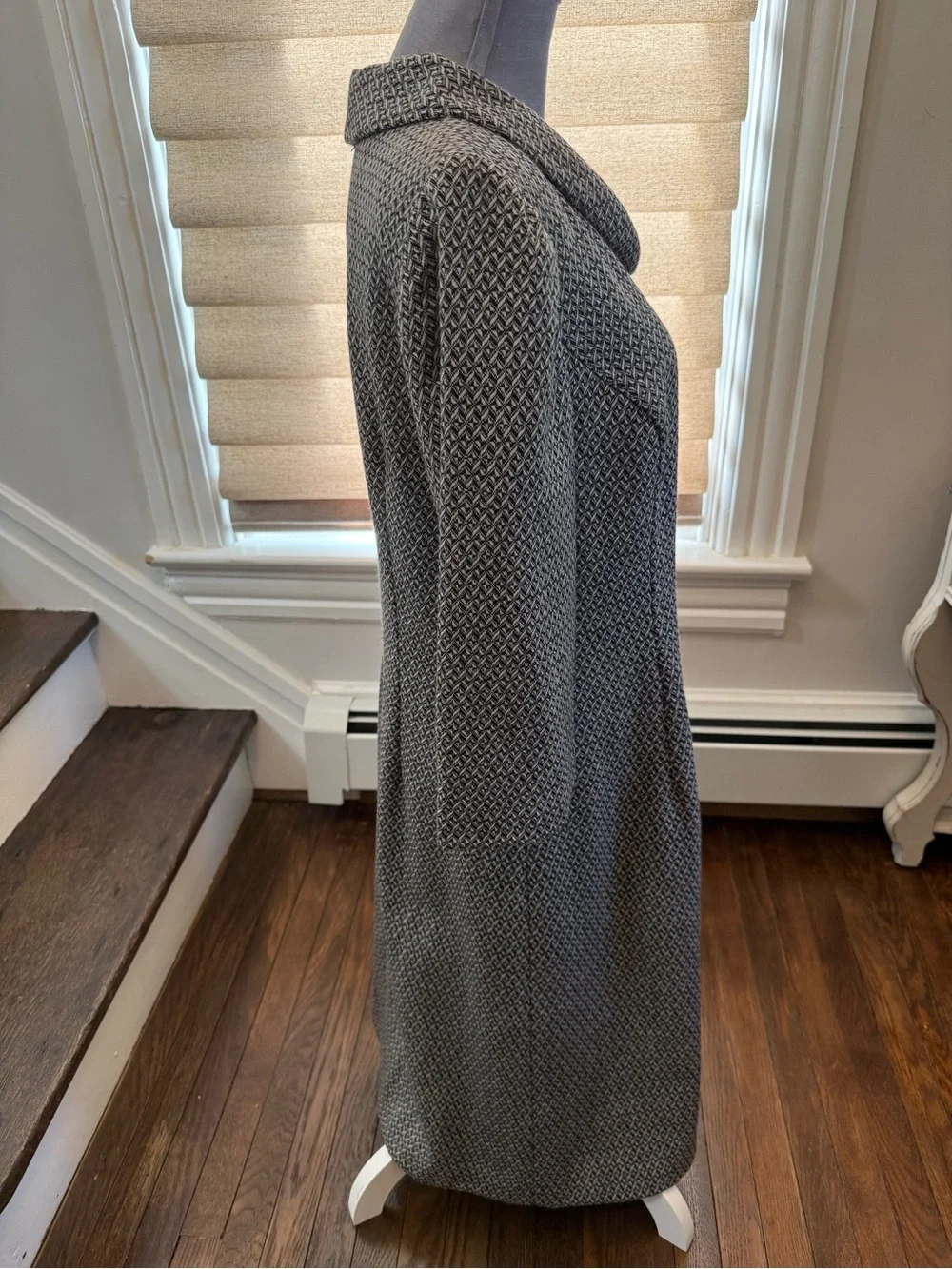 Talbots Gray Textured Wool Blend Sheath Dress Size 14 - Picture 3 of 7